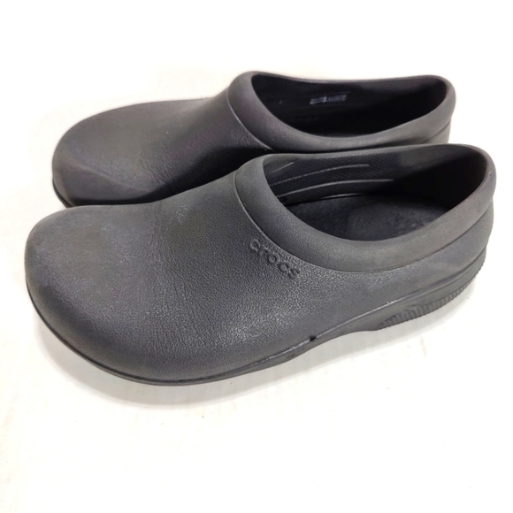 CROCS On the Clock Work Unisex Black Slip On Shoes Men's 5 Women's 7 - Picture 1 of 7